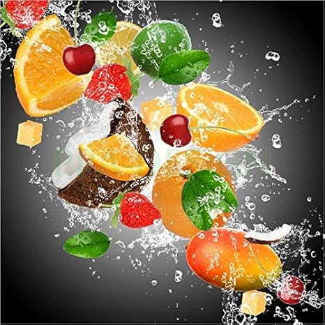 Sticker Cuisine Lave Vaisselle Gris Fruits 60x60cm SLV1094 (Fond Transparent) - Nail Gallerys