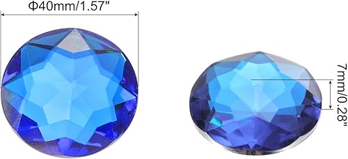 QUARKZMAN Strass Acryliques Ronds à Dos Plat, 40mm Bleu Profond Strass en Cristal à Dos Plat, pour Artisanat, Vêtements, Chaussures, Cadeaux de Décoration DIY 10Pcs - Nail Gallerys