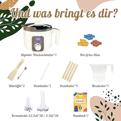 LINGQIAN Kit de Fabrication de Bougies DIY avec Fondoir à Cire, Décoration Pour Fabriquer vos Propres Bougies avec 12 Verres à Bougies Constellation - Nail Gallerys