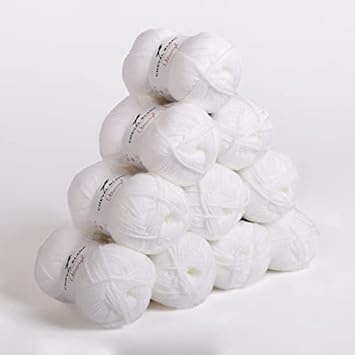 Laines Cheval Blanc - Lot 10 pelotes de fil à tricoter (10x50g) UTTACRYL 100% acrylique - 1300 m de fil pour tricot et crochet - Nail Gallerys