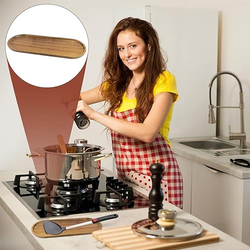 Repose Cuillère Cuisine, Porte Cuillere Cuisine en Bois Rétro Naturel Porte-Ustensiles Cuisine pour Porte-Couverts de Comptoir pour Spatules Cuillères Pinces et Autres Ustensiles de Cuisine Brun Clair - Nail Gallerys