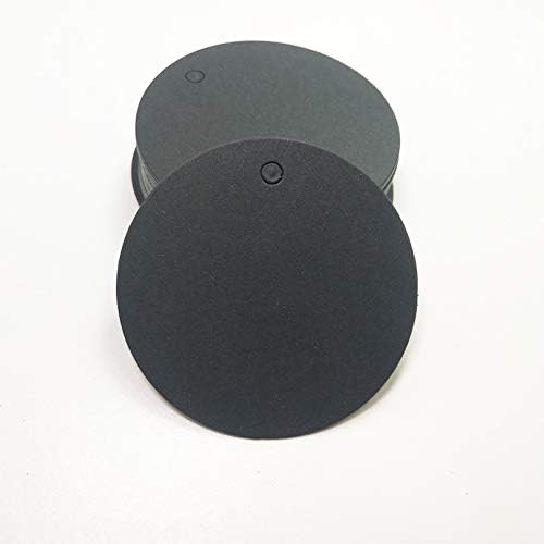 Clest F&H 100 pièces papier Kraft rond noir étiquettes étiquettes cadeaux artisanat étiquettes volantes pour cadeaux bricolage arts et artisanat vacances fête cadeau décorations - Nail Gallerys