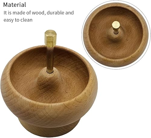 QOTSTEOS Spinner à perles en bois, support de perles avec 2 longues aiguilles à perler pour projets d'artisanat, cordage, chargeur de perles, outil de bricolage en bois (bois), Taille unique - Nail Gallerys