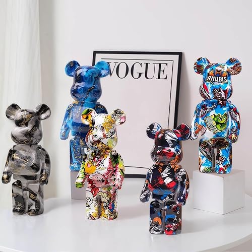 Ours de décoration for la Maison, Statue en résine d'art Moderne, Salle à Manger, Salon, Bureau, bibliothèque, vitrine, pièce maîtresse (Color : M) - Nail Gallerys