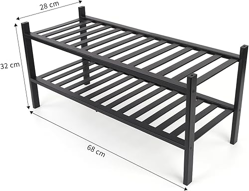 BAM BOO BOX Bambou Meuble de Rangement - 3 Niveaux Rangement Chaussure - 68 x 28 x 46 cm - Etagere Chaussure - Range Chaussures - Rangement Chaussures - Porte Chaussures (Naturel) - Nail Gallerys