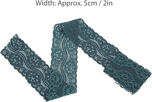 Ruban de Dentelle de 10 Mètres, 5cm Rouleau de Garniture de Dentelle Verte, Ruban de Tissu de Dentelle Colorée pour l'Artisanat de Vêtement, Couture, Emballage Cadeau - Nail Gallerys