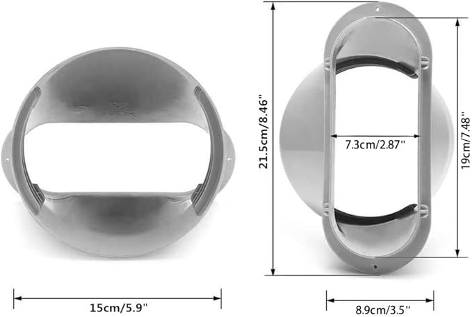DEDC Climatiseur Adaptateur de Tuyau de Fenêtre Interface de Bouche Plate 15cm, Universel pour la Climatisation Portable et le Sèche-Linge - Nail Gallerys
