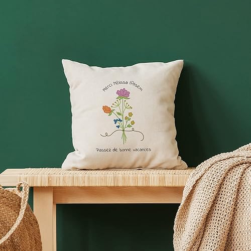 CADEAUX.COM - Coussin Personnalisé Air de Printemps - Coussin 40x40 cm avec Prénoms Personnalisables - Cadeau Mariage Crémaillère - Cadeau Fête des Grands-Mères - Cadeau Saint-Valentin - Nail Gallerys