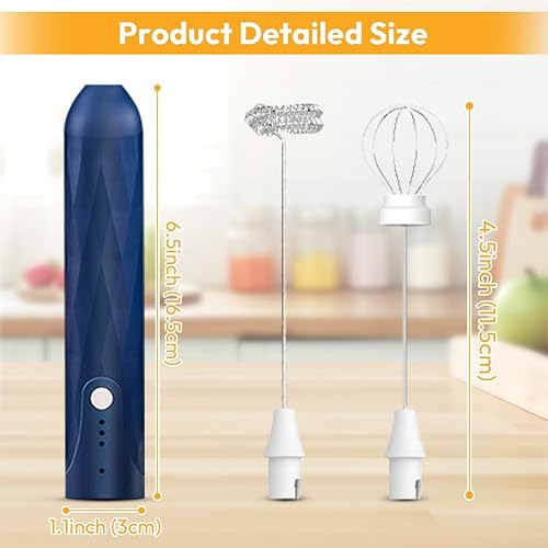 Mousseur à lait électrique portable avec 2 têtes - Mousseur à lait portable - Mousseur à lait rechargeable - Mini batteur à main - Pour café, crème, cappuccino latte - Nail Gallerys