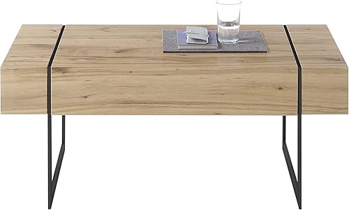 Robas Lund Table Basse Chêne plaqué, Table Salon avec tiroir, LxHxP 110x45x60 cm - Nail Gallerys
