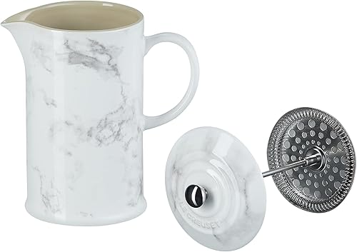 Le Creuset Cafetière avec Piston en Inox, 1 L, Céramique, Chambray, 60706084340003 - Nail Gallerys