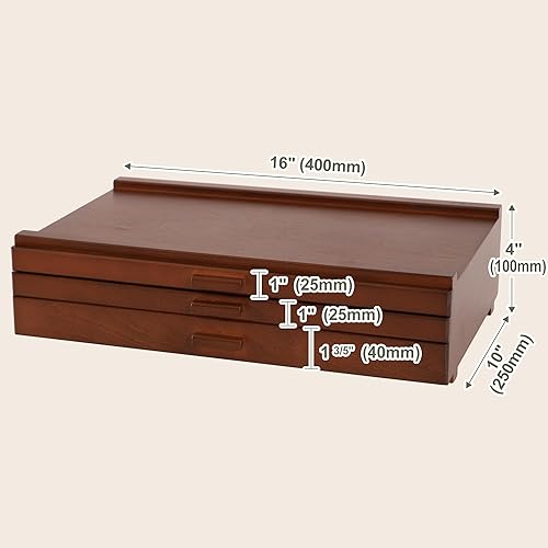 VISWIN Boîte de Rangement en Bois À 6 Tiroirs Pour Fournitures d'Artiste Avec Séparateurs Amovibles, Boîte de Rangement en Bois de Hêtre de Première Qualité, Rangement Pour Fournitures d'Art - Nail Gallerys
