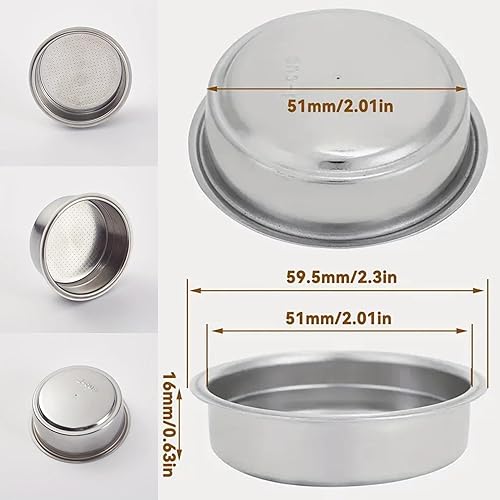 Porte-filtre de 51 mm, filtre à café en acier inoxydable, filtre pressurisé à double couche, pièces de machine à café, accessoires de rechange pour cafetière - Nail Gallerys