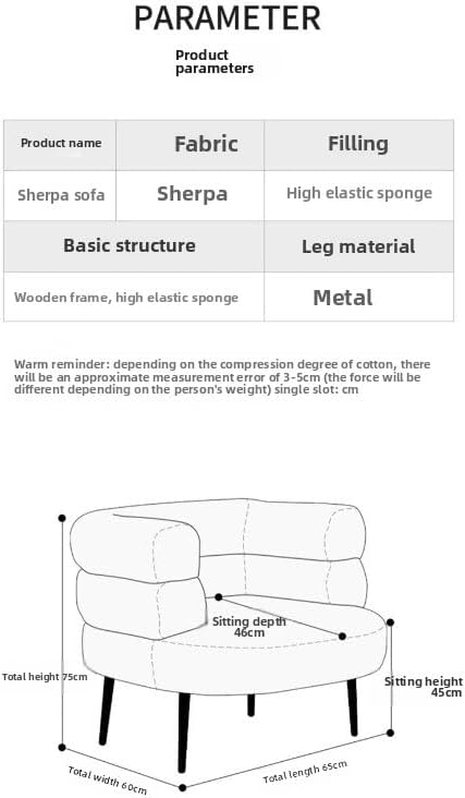 XINCHANG Fauteuil en peau de mouton synthétique pour se détendre et lire Beige - Nail Gallerys