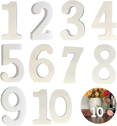 TINGWEN 1-10 Table de fête numéros Marque Place Bois Numéro de Table en Bois Numéro de Table en Bois pour Marriage Carte de numéro de Table avec Base de Support pour réception de Mariage et Ornement - Nail Gallerys