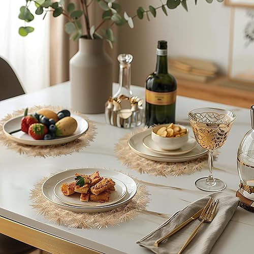 Set de Table Rond Lot De 4 Set de Table Lavable 38cm Dessous De Table pour L'Isolation Thermique de L'Assiette et de la Décoration De Table Or - Nail Gallerys