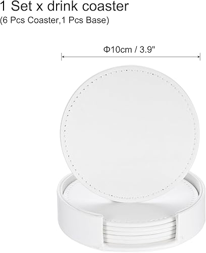 sourcing map 1 lot de dessous de verre en cuir pour boissons, dessous de verre avec support pour protection de table, décoration d'intérieur et cadeaux de pendaison de crémaillère, vert - Nail Gallerys