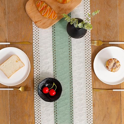 Tosleo Macramé Chemin de Table Boho avec Franges Beige Tissé à la Main 30x180cm Chemin de Table Kaki Rustique de Ferme pour Table à Manger de Cuisine Bohème Réunions de Famille Hôtel Jardin - Nail Gallerys