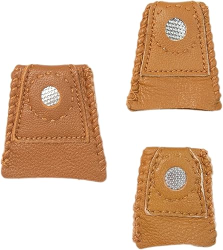 Saiyana Dé à coudre en cuir pour tricoter, coudre, épingles, accessoires de couture, outils de couture à la main, 3 tailles de dé à coudre pour doigts, dé à coudre en cuir pour homme - Nail Gallerys