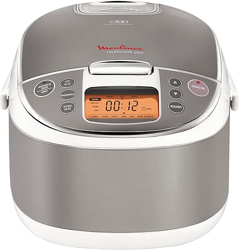 Moulinex MK704E00 Multicook Pro Multi Cuiseur Traditionnel 35 Programmes de Cuisson avec Ecran LCD Inox Gris Métallisé/Blanc - Nail Gallerys