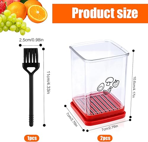 2pcs Trancheuse à Tasses, Trancheuse à Fruits Trancheuse à Oufs avec Brosse Acier Inoxydable Coupe-Fraise Outil de Tranchage Portatif pour Salade d'Oufs et de Bananes Gadget de Cuisine - Nail Gallerys