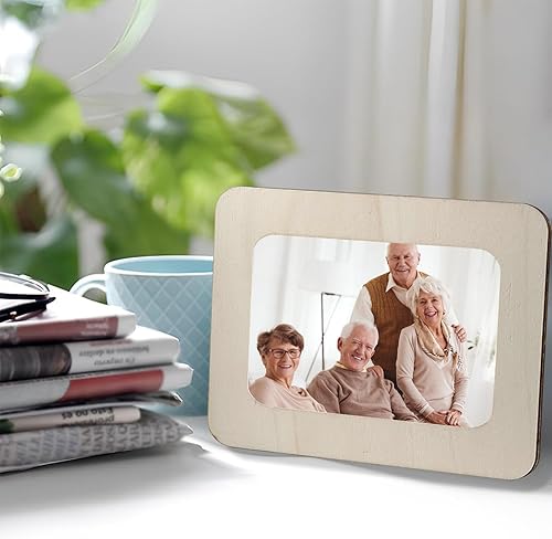 Cadre Photo en Bois 6 Pièces,Cadres Photo en Bois de Bricolage, Projets de Peinture de Bricolage, Ensemble de Cadres Artisanaux Rectangulaires, pour Affichage de Table et Bricolage Artisanal - Nail Gallerys