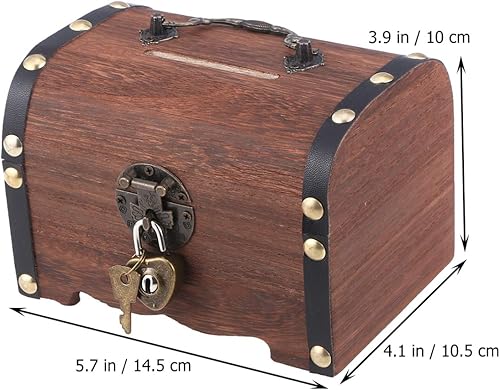 VORCOOL Boîte de rangement rétro en bois avec serrure et clé - Cadeau pour enfants et adultes - Nail Gallerys
