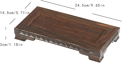 YQINQIN83B Base de Vase Présentoir en Bois Chinois, Socle en Bois de Forme rectangulaire avec sculpté (1,18 Pouces de Haut) Socle d'affichage(S) - Nail Gallerys