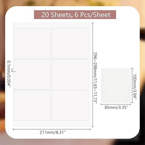 PH PandaHall 120pcs Étiquettes Adhésives pour Bouteilles de Vin 10x8.5cm Étiquette Autocollante Blanche Vierge pour Étiquette de Vin Rectangulaire Imprimable pour Vin, Mariage, Fiançailles - Nail Gallerys