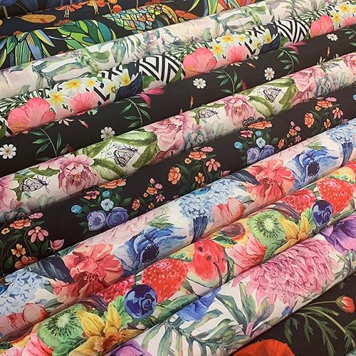 Heko Panels Oxford Tissu Imperméable Toile Store au Metre - Tissus au metre Ameublement pour Intérieur et Extérieurs - 100% Polyester résistant et anti-tâches - Fleur III - Nail Gallerys