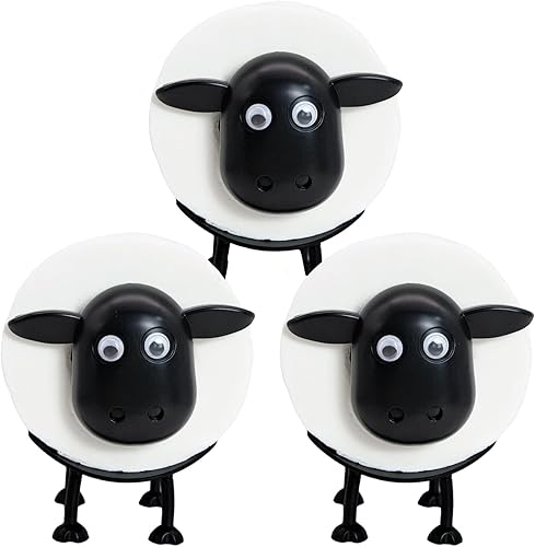 Lot de 3 porte-rouleaux de papier toilette en plastique avec motif mouton - Nail Gallerys