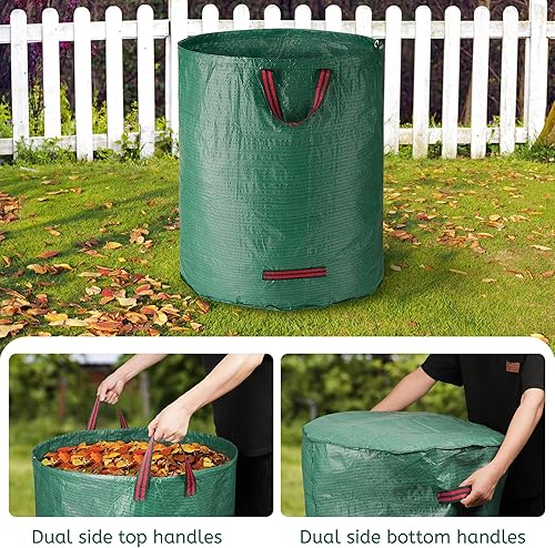 Lot de 5 sacs à déchets de jardin solides de 272 l – Grand sac de jardin robuste et pliable pour déchets de jardin – Sac à feuilles en tissu polypropylène pour herbe, feuilles, haie, déchets de jardin - Nail Gallerys
