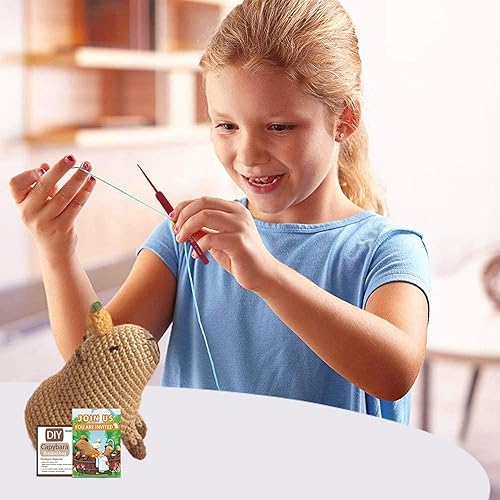 Ensemble de fils à crochets, jouet Capybara en laine tricotée, ensemble de fils à tricoter pour Capybara | Kit de crochet débutant, kit d’animaux au crochet pour - Nail Gallerys