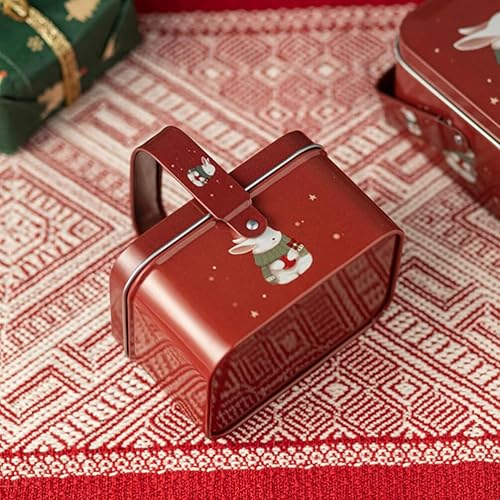 HOLIDYOYO Boîtes À Biscuits De Pâques Rectangulaires En Métal Lapin De Pâques Bonbons Friandises Conteneurs Avec Poignée Fer Blanc Cuisson Gâteau Cas Printemps Biscuit Boîte - Nail Gallerys