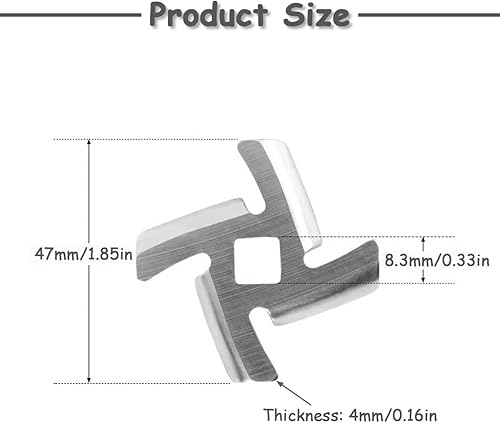 YUTOU Lot de 2 lames de hachoir à viande pour hachoir à viande ou hachoir à viande Taille 46 mm - Nail Gallerys