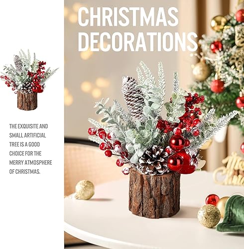 Hatisan Petit Sapin de Noël Artificiel Avec Décorations en Forme de Pomme de Pin - Pour Table, Maison, Chambre, Fête, Hiver, Intérieur et Extérieur - Nail Gallerys