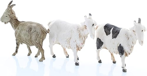Moranduzzo 3 Chèvres Assorties pour Crèche de 10 Cm Échelle 1:20 - Figurines de Crèche Indestructibles - Peinture Finition à la Main, Produit Officiel, Fabriqué en Italie, Sculpteur M. Landi - Nail Gallerys