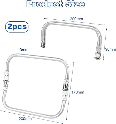 UKOFEW 2 Pièces Cadre en Métal de Sac à Main,Intérieur Aluminium Poignée de Cadre de Sac à Main,pour Artisanat d'embrayage de Sac Projets de Bricolage - Nail Gallerys