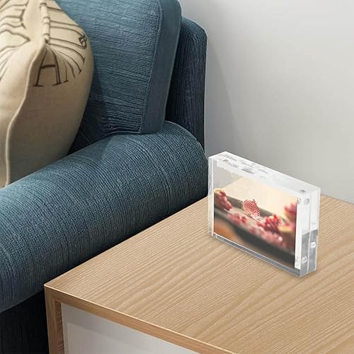 Cadre photo magnétique en acrylique transparent poli avec bordure transparente (7,5 x 10,5 cm) - Nail Gallerys