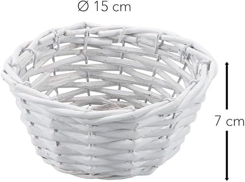 Ideen mit Herz Panier en osier | Bois | Panier de présentation | Emballage cadeau | Décoration | Diamètre 15 cm | 7 cm de haut | Fleurs - Nail Gallerys