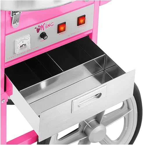 Royal Catering Machine à Barbe à Papa Professionnelle RCZC-1200XL (diamètre de la cuve 72 cm, 1.200W, rendement horaire 1 unité/60s, 96x72x128cm, avec couvercle de protection) - Nail Gallerys