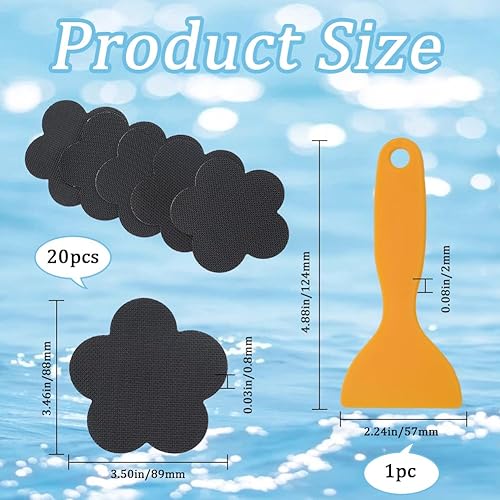 GORGECRAFT 20 autocollant Antidérapant pour Baignoire Pentagramme Noir Autocollant de Douche en Forme D'Étoile Marches de Douche de Sécurité avec Grattoir pour Salle de Bain Douche Échelles de Sol - Nail Gallerys