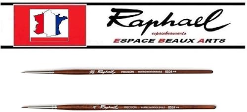 Pinceau repique Raphael Série 8524. Pinceau précision MARTRE Imitation .Sable, Set 2 pcs 0/2, 4 - Nail Gallerys