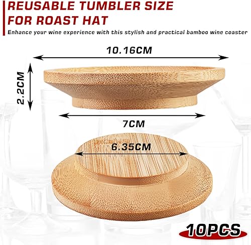 Lot de 10 sur-verres à vin en bambou, décoration de charcuterie pour verre à vin, charcuterie en bois, charcuterie ronde, pour verre à vin, verre à vin en bois, accessoires pour desserts - Nail Gallerys