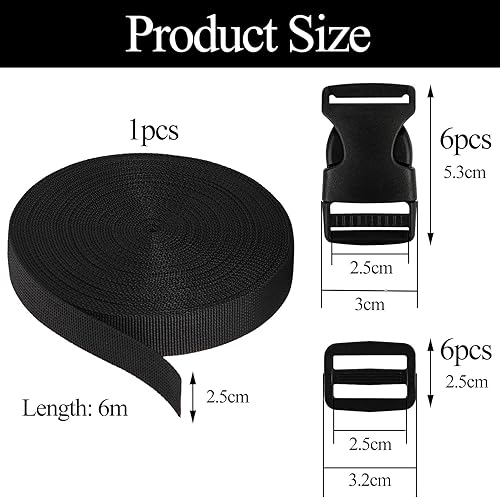 BTIYMU Attache Sangle Nylon 6m Boucle Rapide Plastique Tri Glide 6 Paires Noir, Attache Sangle Sac à Dos Réglage Boucle à Déclenchement Latéral Clip Fermoir Boucles de Remplacement Coulissante - Nail Gallerys