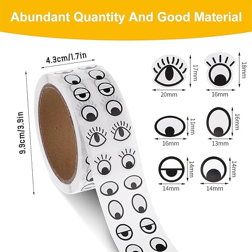 Auto Adhésif Yeux Autocollants 1 Rouleaux , Auto-Adhésif Yeux Autocollants Dessin Animé, Amusants Animé Loisirs Créatifs Stickers for Kids, Pour Loisirs Créatifs, Scrapbooking, Carnet De Notes, Fête - Nail Gallerys
