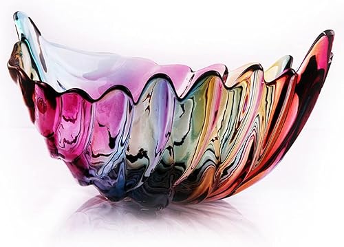 JUNYFFF Coupe De Fruits Assiette De Fruits Panier De Mode Plume Cristal Verre Assiette De Fruits Moderne Créatif Salon Bureau Fête Plateau De Fruits Bol Support -30Cm*20Cm,B - Nail Gallerys