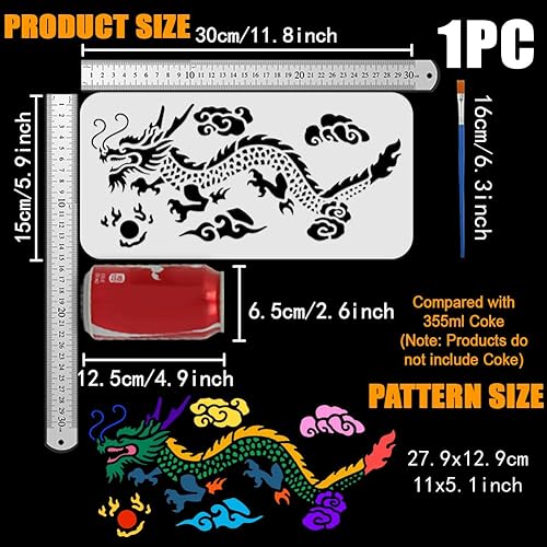 FINGERINSPIRE Pochoir de Fleurs de Rose 15X30cm en Plastique Pet Modèle de Dessin de Feuilles de Rose Avec Pinceau Pochoir de Boutons de Fleurs Décoratifs Pochoir Fleurs Stylisées pour Artisanat DIY - Nail Gallerys