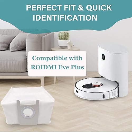 Lot de 6 sacs d'aspirateur compatible avec Roidmi EVE Plus Aspirateur Robot, Remplacement de Sacs à poussière - Nail Gallerys