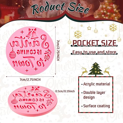 3 Pcs Tampon à Biscuits de Noël Tampon d'Embosseur de Fondant Rose Tampon de Gâteaux Merry Christmas Moule à Sablés du Santa Tampon d'Emporte-Pièces de Cupcake Noël Accessoires de Cuisson - Nail Gallerys